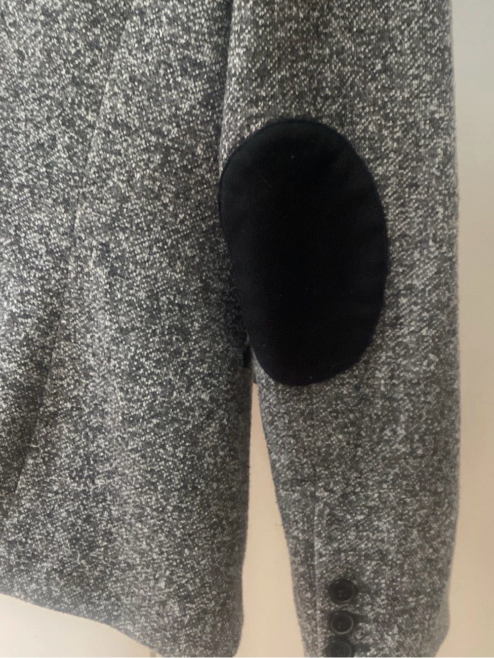 Tommy Hilfiger Women’s Blazer Sz 12 Gray Tweed Elbow Patch Jacket Preppy - Picture 7 of 11